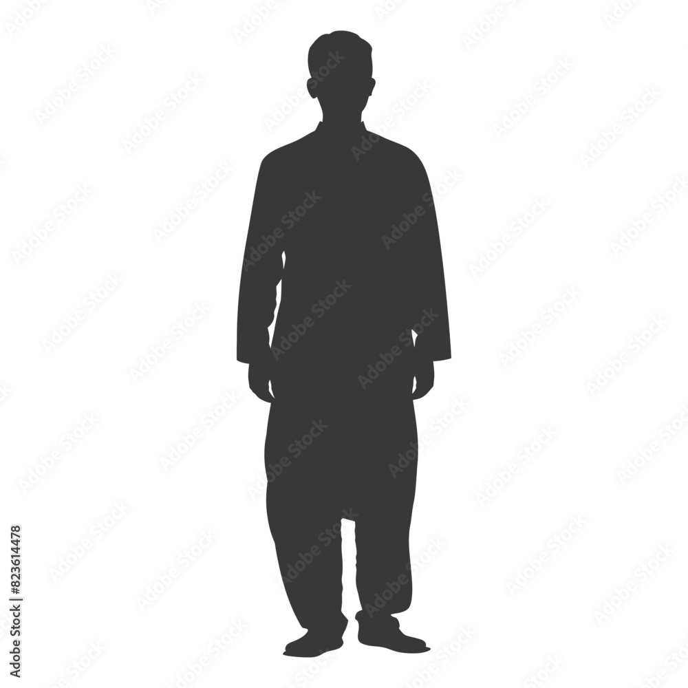Silhouette muslim man black color only Silhouette muslim man black color only