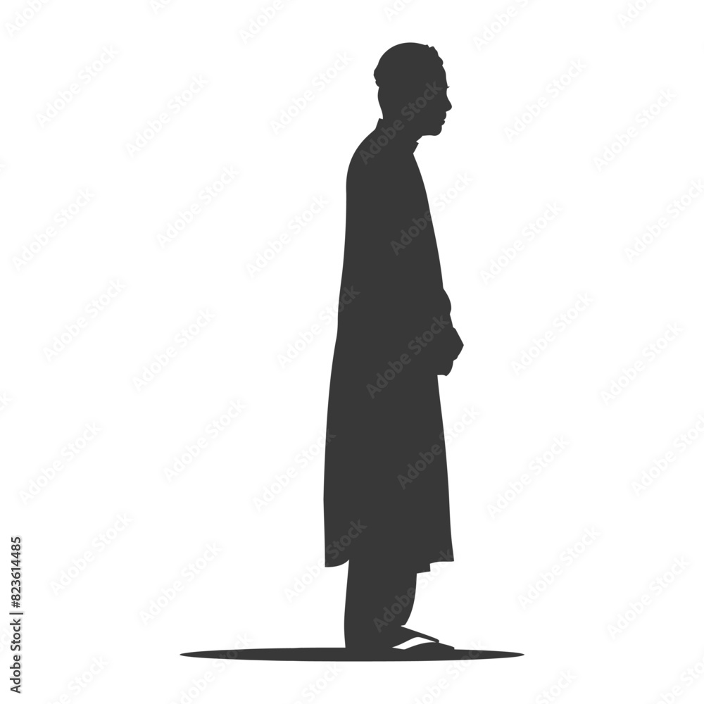 Silhouette muslim man black color only Silhouette muslim man black color only
