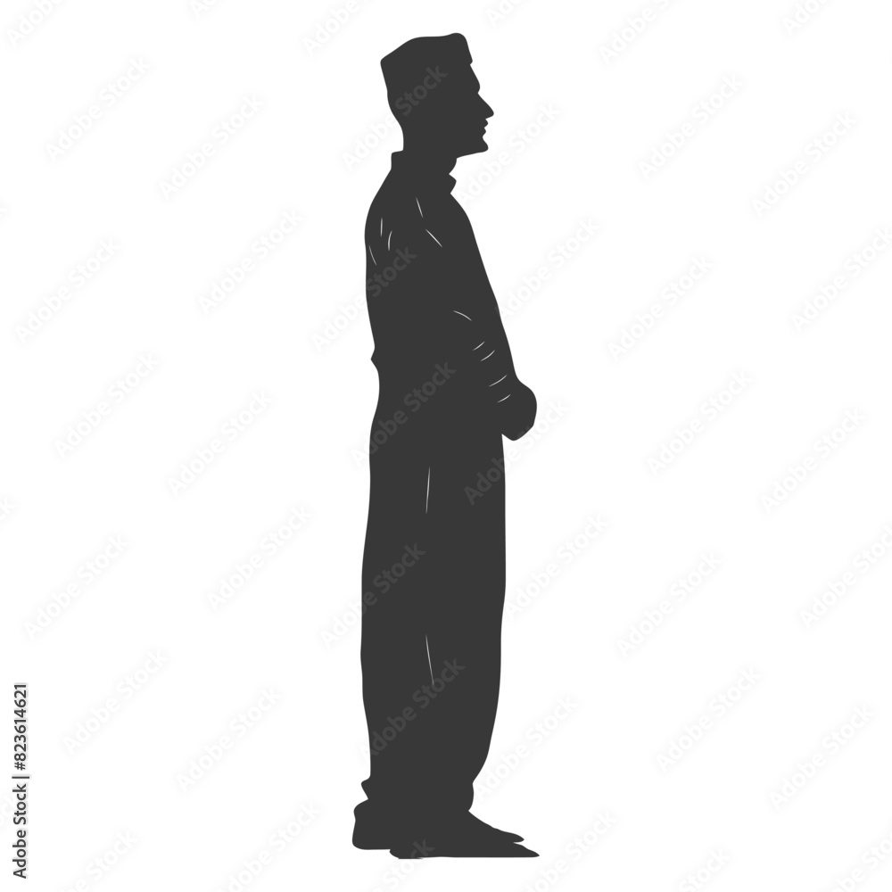 Silhouette muslim man black color only Silhouette muslim man black color only
