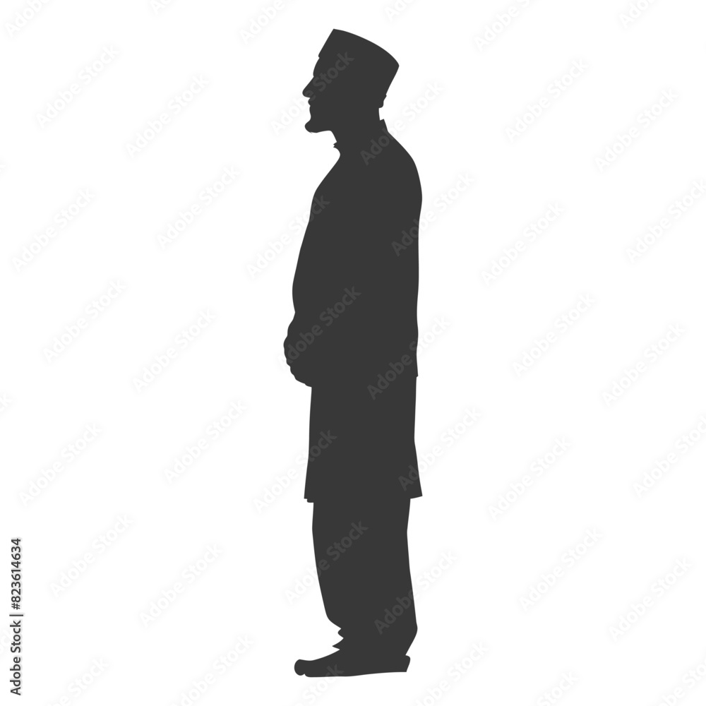Silhouette muslim man black color only Silhouette muslim man black color only
