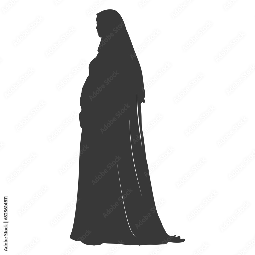 Silhouette muslim woman black color only Silhouette muslim woman black color only
