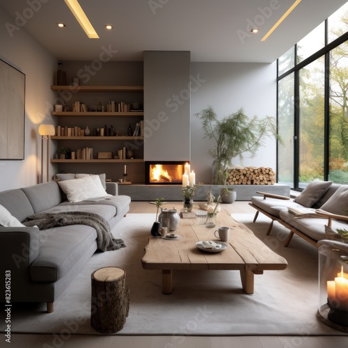 interior of modern living room. Elegant Minimalist Living Room. Beautiful and large living room interior. Interior of a bright living room.   © John Martin