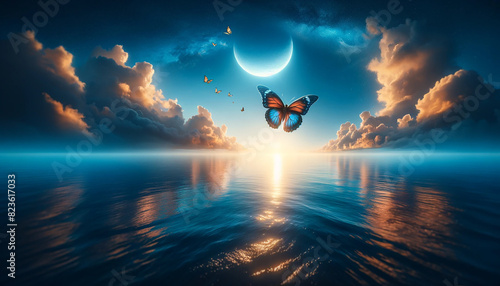 바다 위 나비 photo