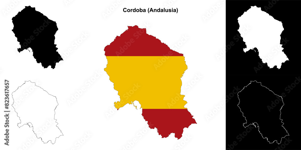Fototapeta premium Cordoba province outline map set