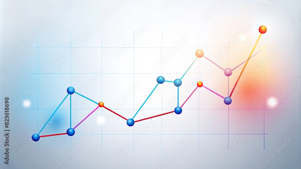 Line chart on white background with copy space for business and finance concept 