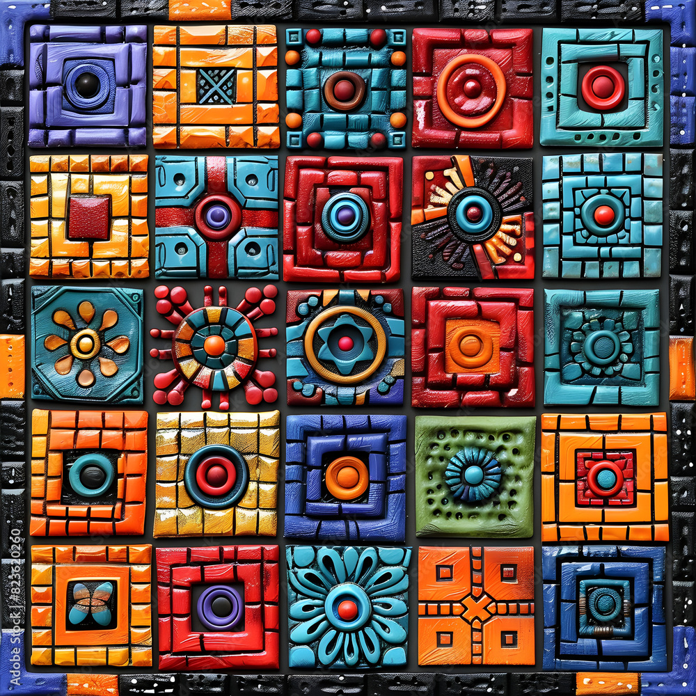 seamless pattern with squares wallpaper ai generative seamless pattern with squares wallpaper ai generative