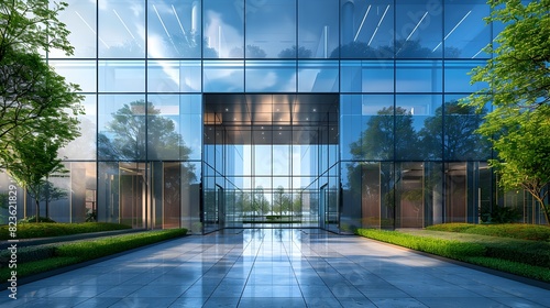 Sleek and Sophisticated Corporate Office Building in Urban Landscape