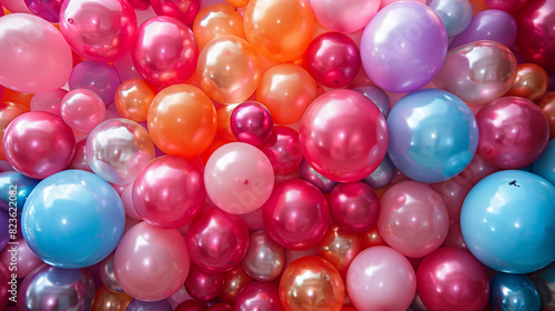 Balloon Photo Backdrop - A wall full of colorful balloons  serving as a photo backdrop for party pictures