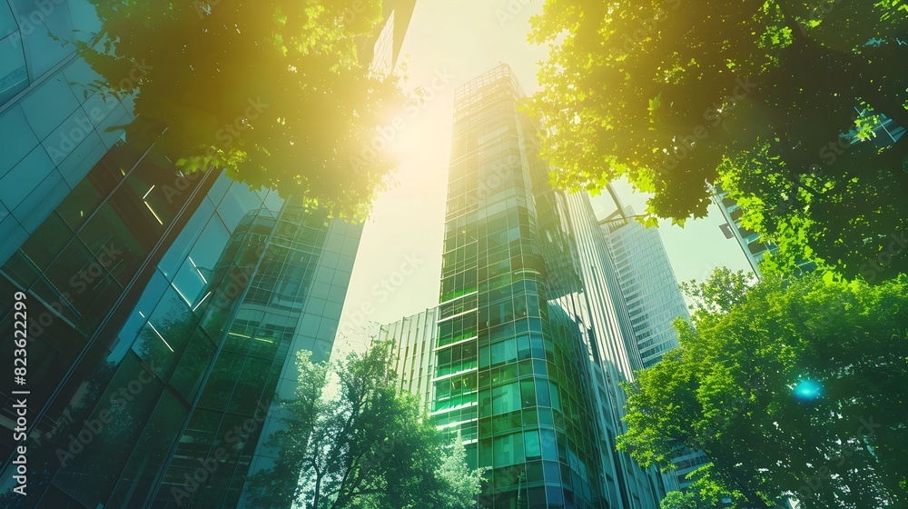 Towering Architectural in a Lush Urban Landscape Towering Architectural in a Lush Urban Landscape
