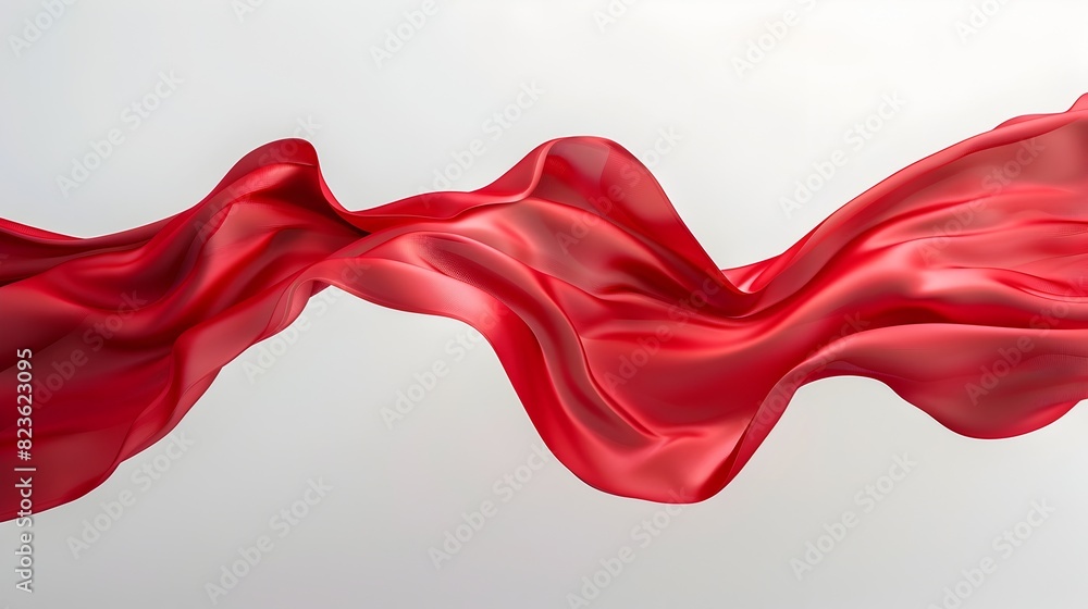Flowing Crimson Satin Fabric in Dynamic Motion Flowing Crimson Satin Fabric in Dynamic Motion