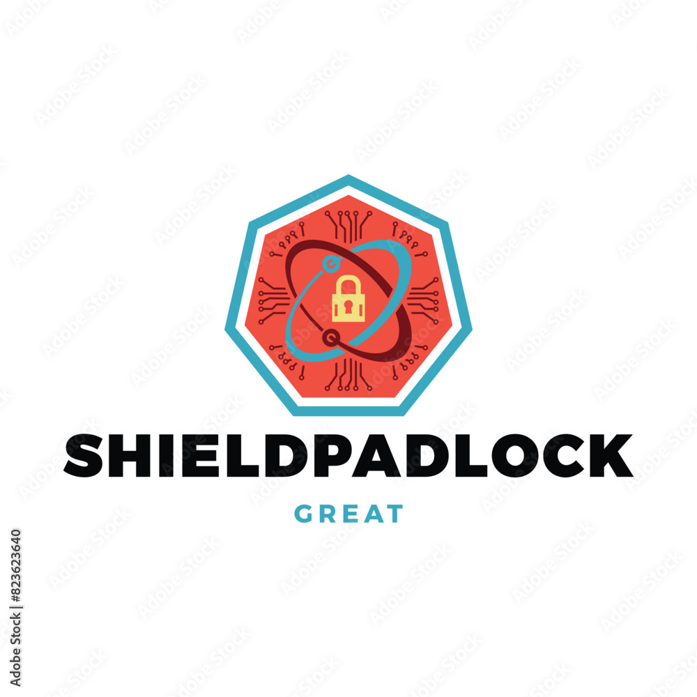 Shield Padlock Icon Logo Design Template Shield Padlock Icon Logo Design Template