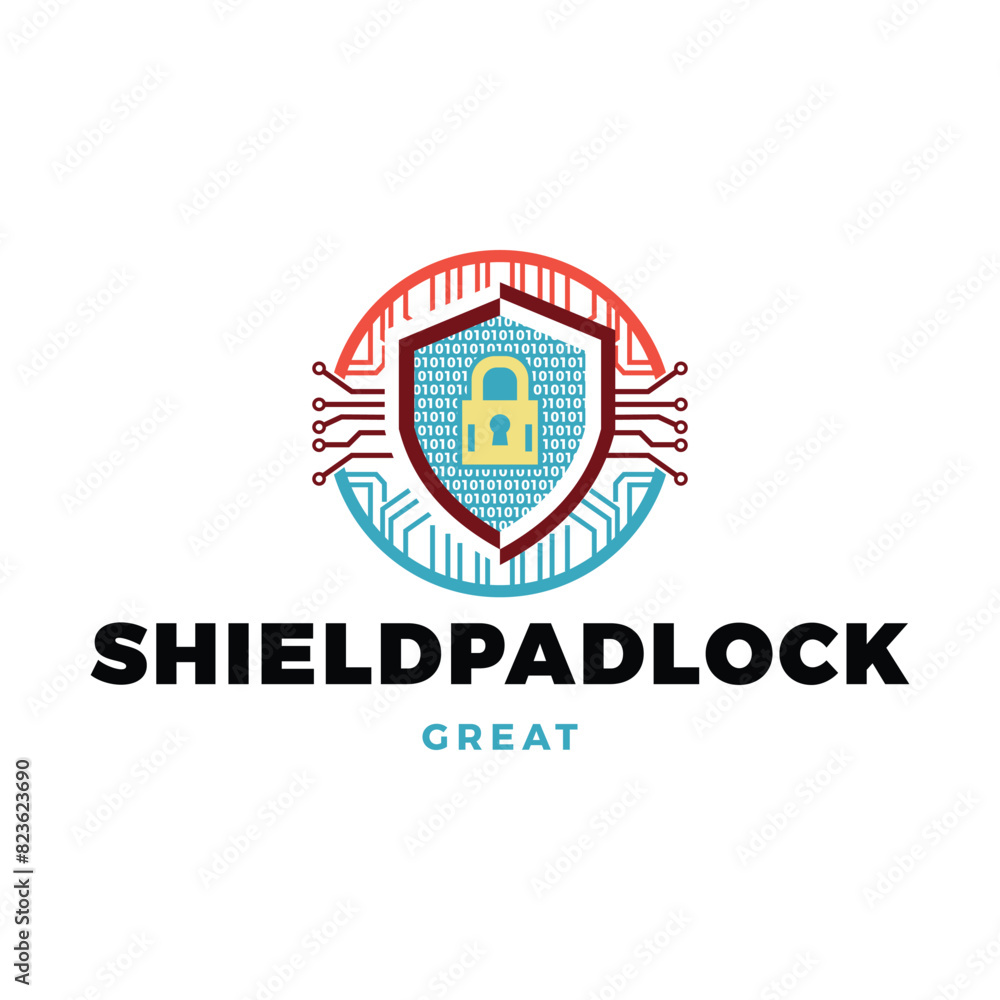 Shield Padlock Icon Logo Design Template Shield Padlock Icon Logo Design Template