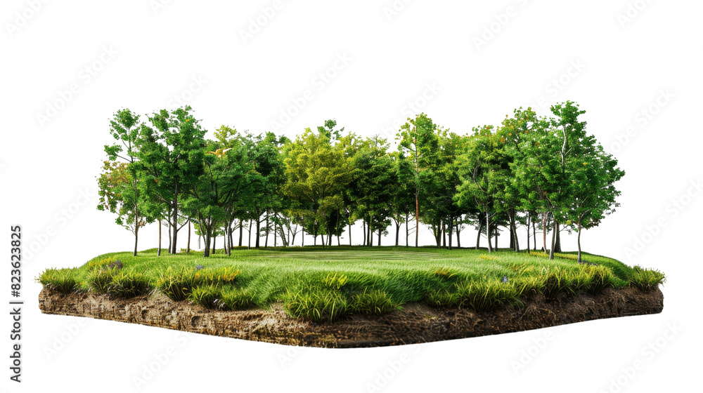 Obraz premium A small island with lush trees growing on top of it