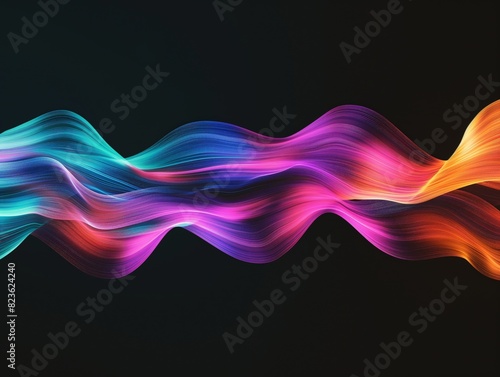 Vibrant, flowing waves of color on a dark background, representing energy, motion, and creativity.