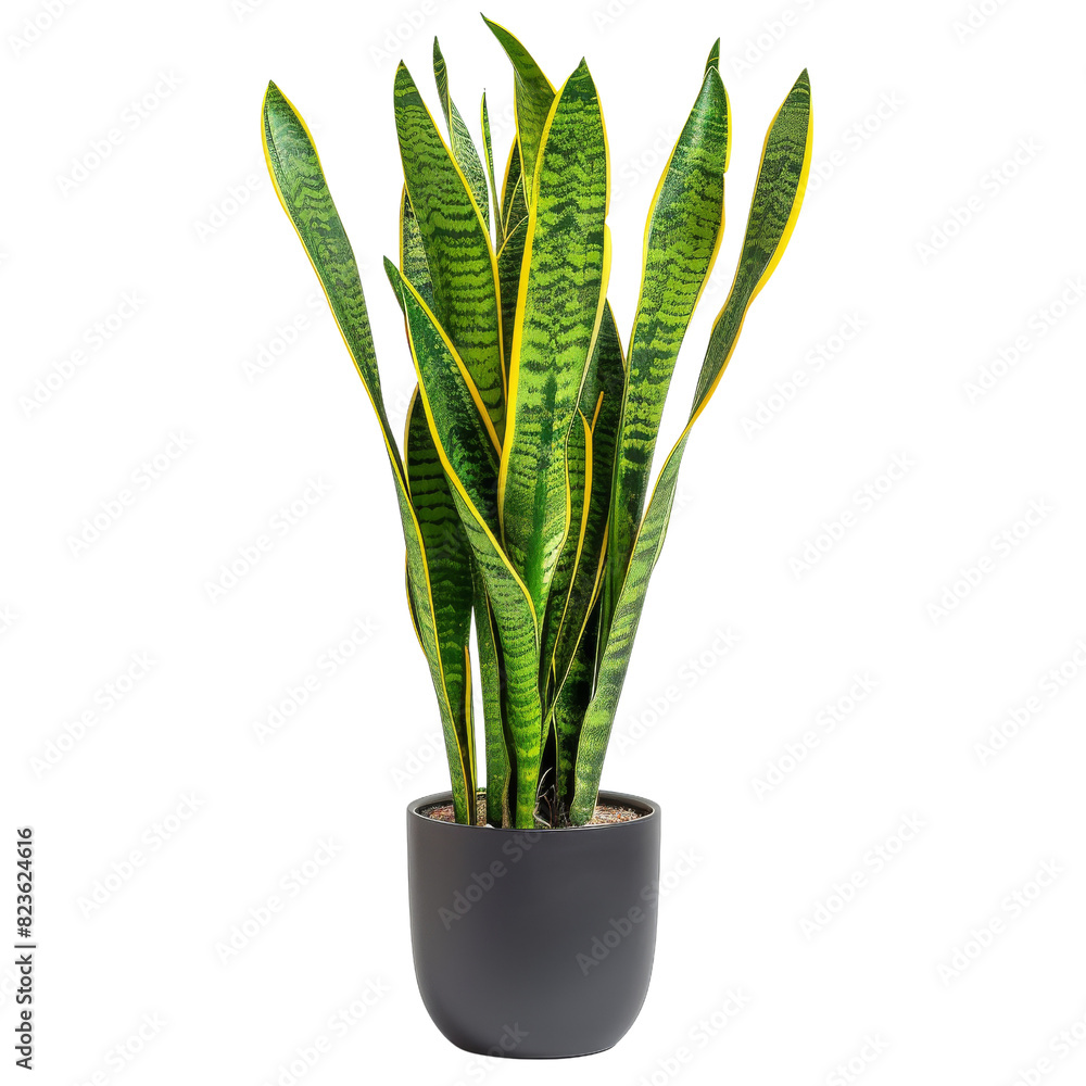 A green plant growing in a black pot on isolate transparent background A green plant growing in a black pot on isolate transparent background