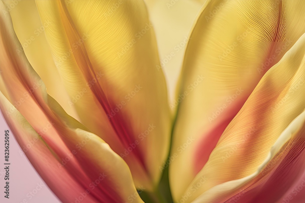 Close-up of tulip Petal, Color Gradients, Fine Lines, Macro Photography, Floral Details, Vibrant yellow and red Flower, High Resolution Close-up of tulip Petal, Color Gradients, Fine Lines, Macro Photography, Floral Details, Vibrant yellow and red Flower, High Resolution