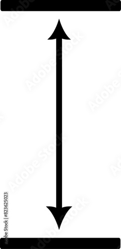 Editable room height vector icon. Property, real estate, construction, mortgage, interiors.  Replaceable vector design.
