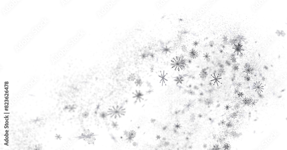 Snowflake Ballet: Exquisite 3D Illustration of Descending Festive Snowflakes in Motion Snowflake Ballet: Exquisite 3D Illustration of Descending Festive Snowflakes in Motion
