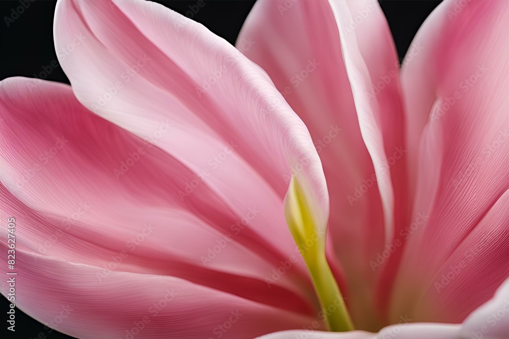 Fototapeta premium Close-up of a tulip Petal, Color Gradients, Fine Lines, Macro Photography, Floral Details, Vibrant pink Flower, High Resolution
