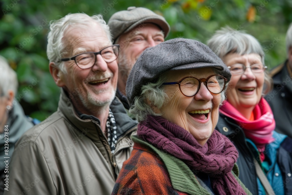 Group of seniors having fun in the park, laughing and having fun Group of seniors having fun in the park, laughing and having fun