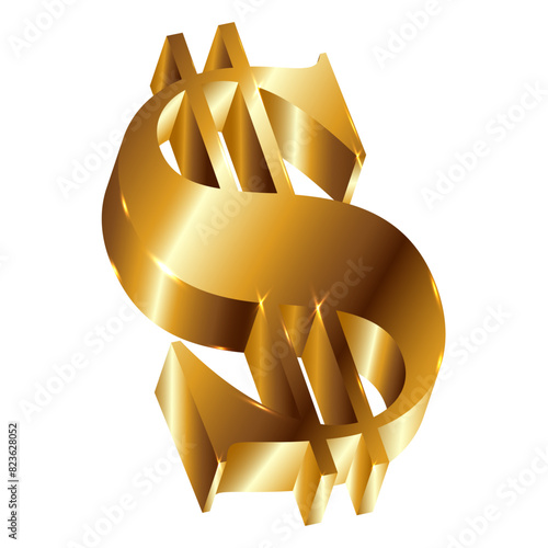 dollar symbol. 3 d rendered illustration. isolated on white background