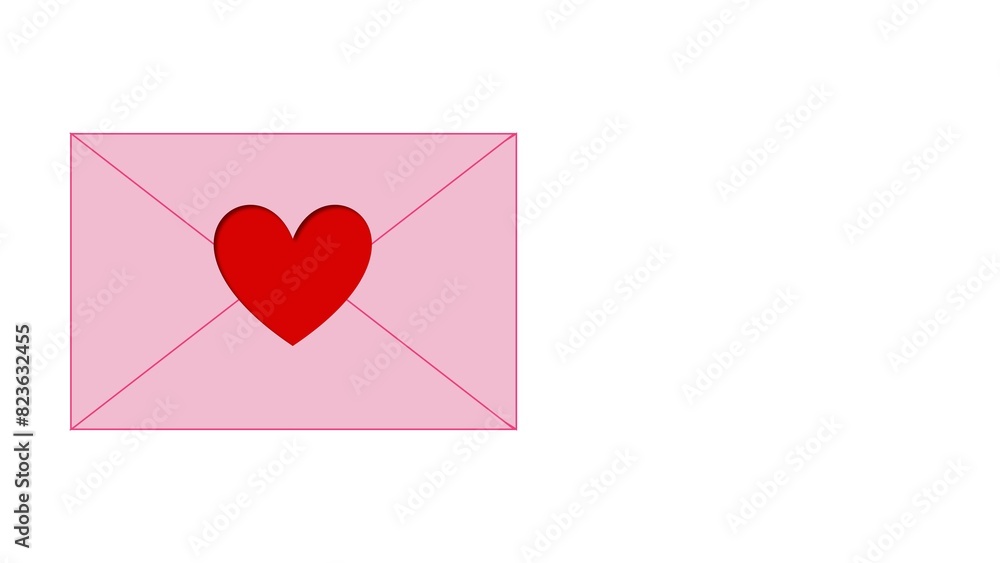 Valentine's Day background illustration with a love letter Valentine's Day background illustration with a love letter
