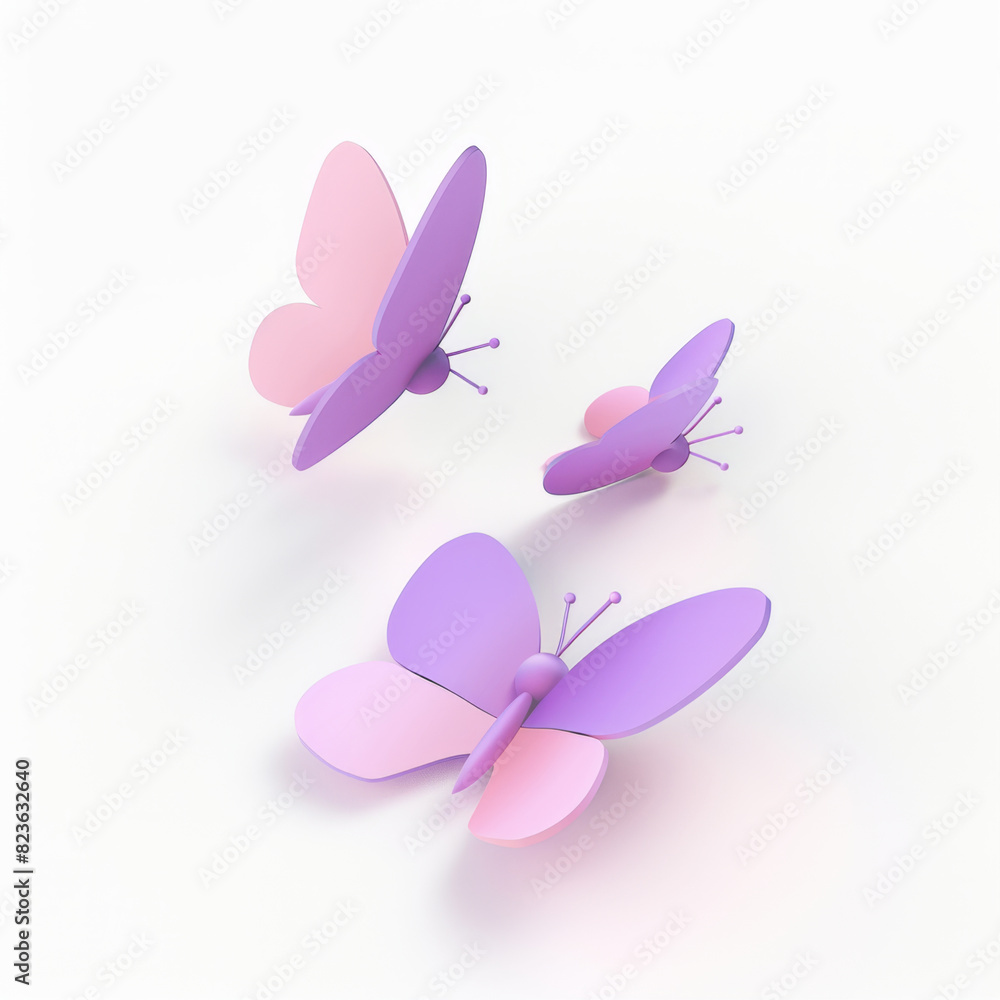 butterfly icon in 3D style on a white background
butterfly icon in 3D style on a white background