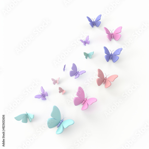 Multi-colored butterflies on a white background
icon in 3D style on a white background

