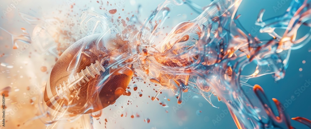 Abstract Energy Bursts From A Football Catch With Copy Space, Football Background Abstract Energy Bursts From A Football Catch With Copy Space, Football Background