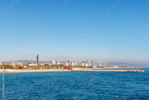 Wallpaper Mural View at Barceloneta beach, Barcelona, Catalonia, Spain, Europe Torontodigital.ca