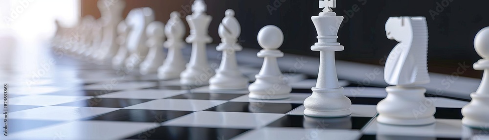Illustration of AI text with a chessboard and strategy elements on a white background Illustration of AI text with a chessboard and strategy elements on a white background