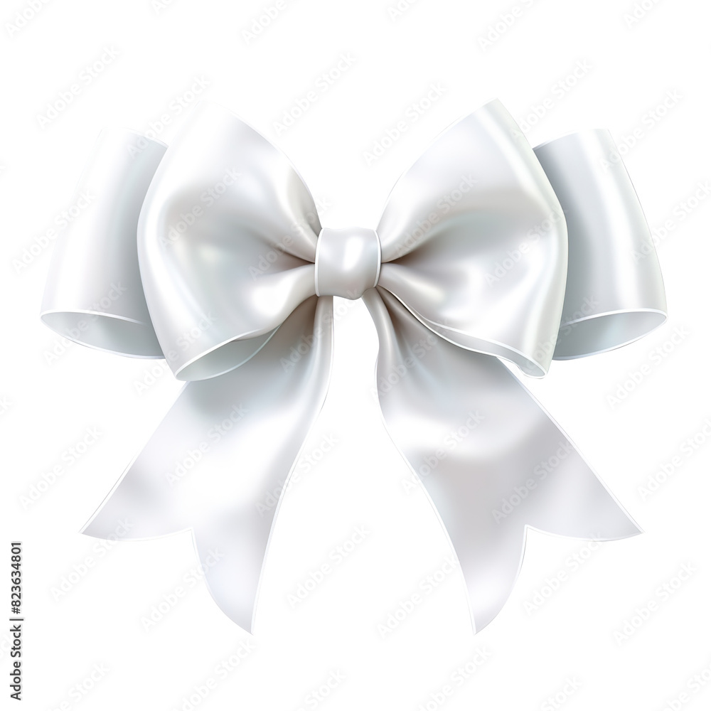 Naklejka premium silver bow isolated on white background, png