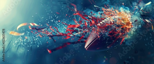 Abstract Representation Of A Football Interception In Motion With Copy Space, Football Background photo
