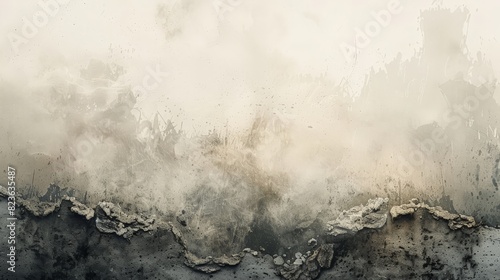 A barren abstract background with gentle hues and minimalist design elements, evoking a sense of desolation and tranquility. The composition focuses on open spaces and subtle textures, creating a