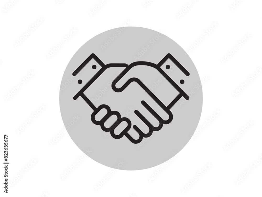 Business Handshake outline vector icon design