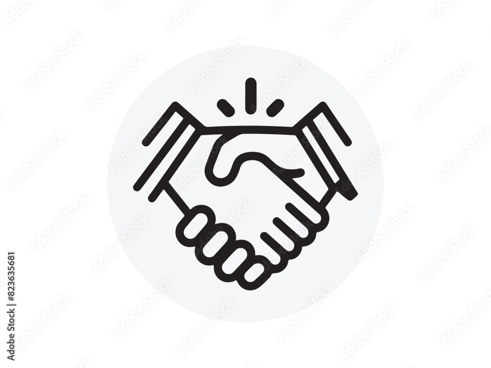 Fototapeta premium Business Handshake outline vector icon design