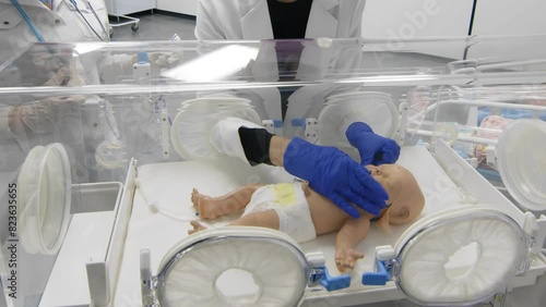 A newborn mannequin for training