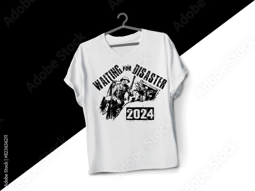 WAITING FOR DISASTER
typography t-shirt design 