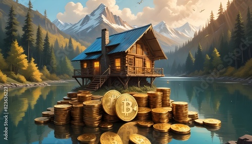 Build a big house before retirement with the world's most profitable bitcoin coin.  cryptocurrency photo