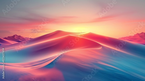 An empty space abstract background with soft gradients and minimalist design elements. This backdrop focuses on the concept of vastness and solitude, using gentle transitions and simple shapes to © taelefoto