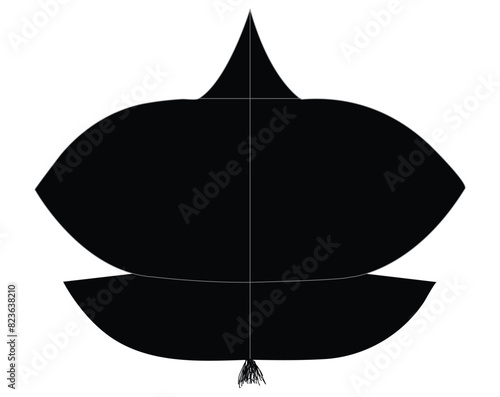 patang kite silhouette vector icon illustration isolated on white background. 
