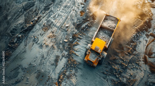 Concrete pouring in flat design, top view, modern building techniques, 3D render, Analogous color scheme, High detail