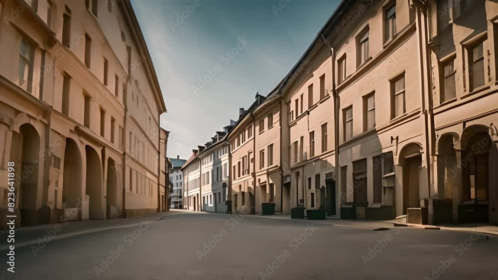 Urban Street Flanked by Tall Buildings Generative AI Urban Street Flanked by Tall Buildings Generative AI