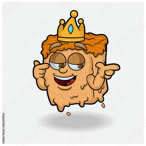 Caramel Mascot Character Cartoon With Smug expression. For brand, label, packaging and product.