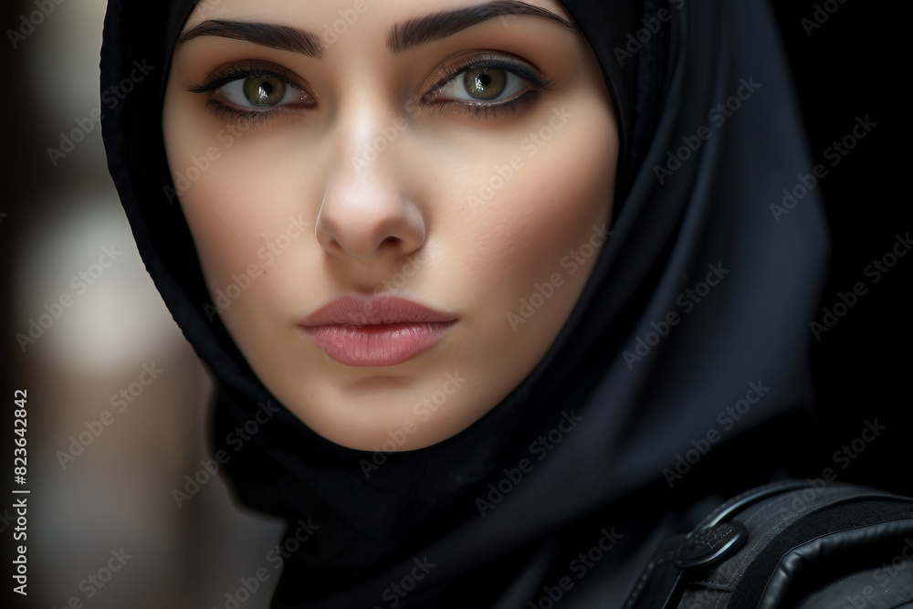 Arabian woman in hijab living her life in modern city have shopping working traveling abilities, Generative AI Arabian woman in hijab living her life in modern city have shopping working traveling abilities, Generative AI