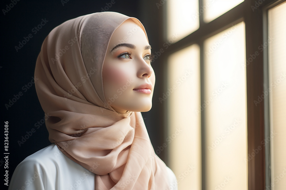 Arabian woman in hijab living her life in modern city have shopping working traveling abilities, Generative AI Arabian woman in hijab living her life in modern city have shopping working traveling abilities, Generative AI