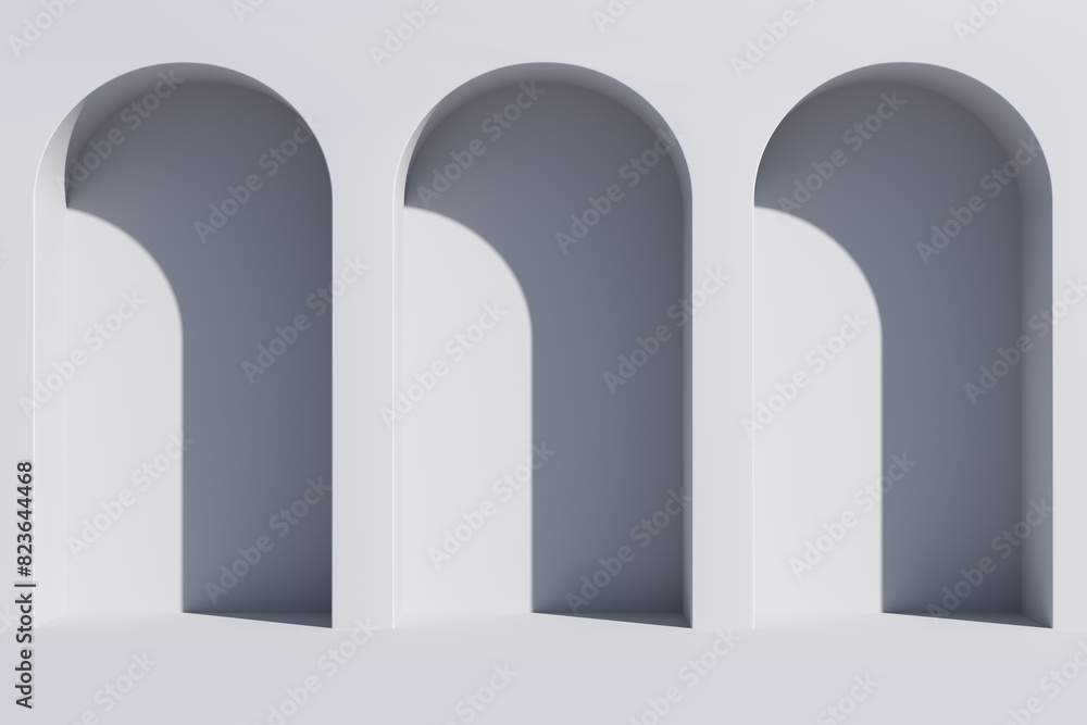 Minimal abstract scene with stairway and arches. 3d background. Minimal abstract scene with stairway and arches. 3d background.