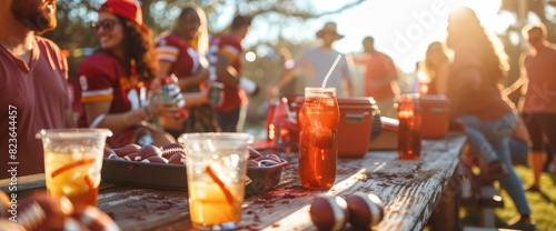 College Football Tailgate Scene With Copy Space, Football Background