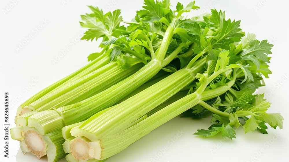 celery on isotate white back background celery on isotate white back background