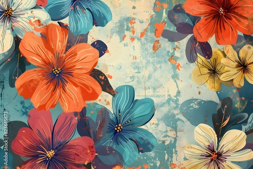 Vibrant Floral with Vintage...